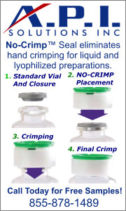 No-Crimp Seal Eliminates Hand-Crimping for Liquid and Lypholized Preparations.