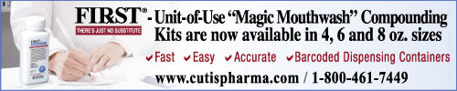 FIRST 'Magic Mouthwash' Compounding Kits Now in 4, 6 and 8 oz sizes. Fast-Easy-Accurate-Barcoded Dispensing Containers