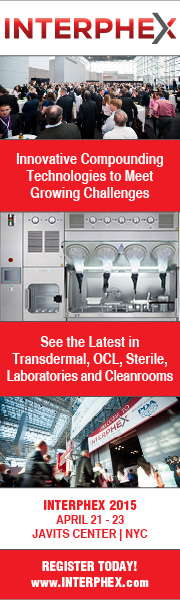 Register today for INTERPHEX 2015 - Innovative compounding technologies to meet growing challenges - www.interphex.com