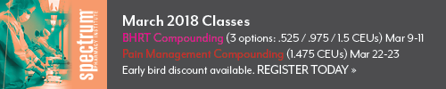 Spectrum March 2018 Classe. Early Bird Discount Available - REGISTER TODAY