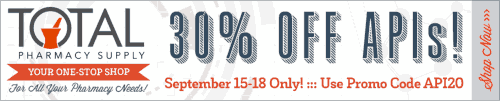 30% Off API's at Total Pharmacy Supply with Promo Code API20! Visit www.totalpharmacysupply.com or call 800-878-2822