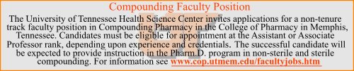 University of Tennessee: Compounding Faculty Position